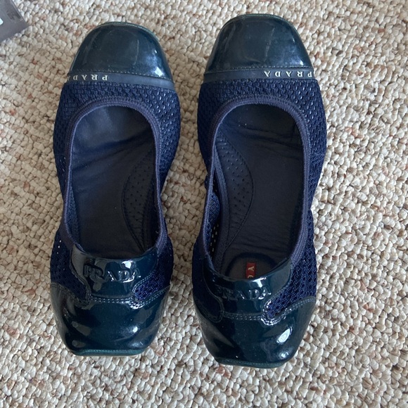 Prada Navy Mesh Ballet Flats size 38 with box - Picture 3 of 8